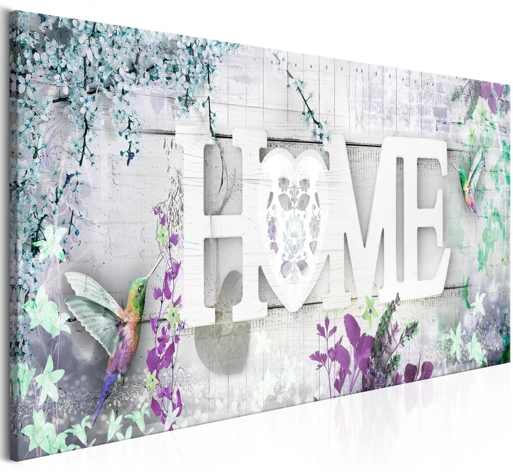 Πίνακας - Home and Hummingbirds (1 Part) Green Narrow 120x40