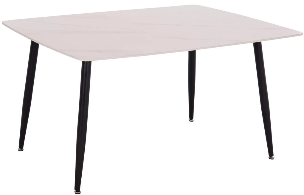 Τραπέζι RAVEN Κεραμικό TOP με Όψη Λευκό Μάρμαρο 140x80x74Υεκ. 140x80x74 εκ.