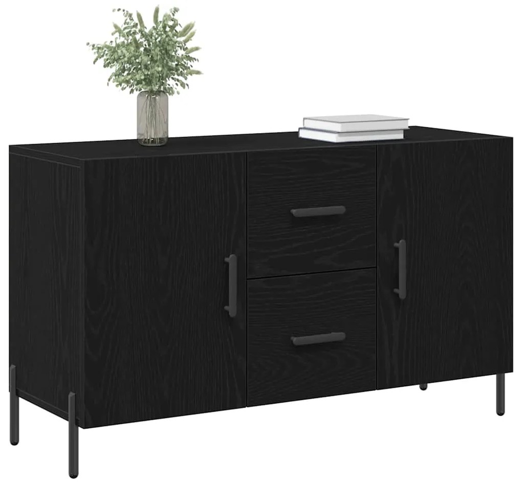 vidaXL Πλαϊνό γραφείο Μαύρη Οξυά 100 x 36 x 60 εκ. Επεξεργασμένο ξύλο