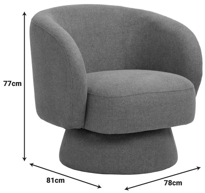 Πολυθρόνα περιστρεφόμενη Kreslo ύφασμα σε κεραμιδί απόχρωση 78x81x77εκ 78x81x77 εκ.