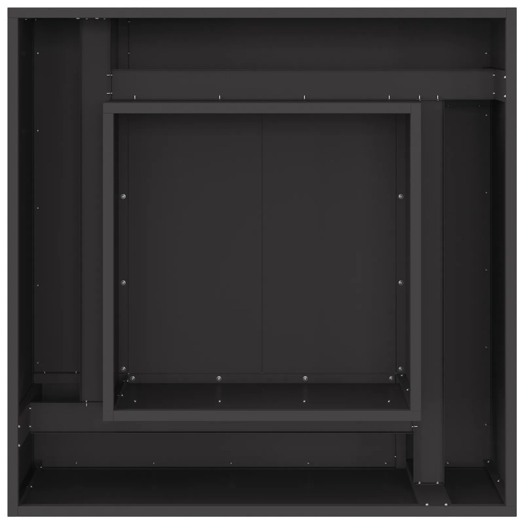 vidaXL Φουτουράκι Τετράγωνο Μαύρο 80x80x40 εκ. Ατσάλι