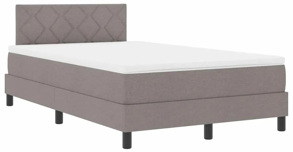 vidaXL Κρεβάτι με ελατήρια με στρώμα Taupe 120 x 200 cm ύφασμα