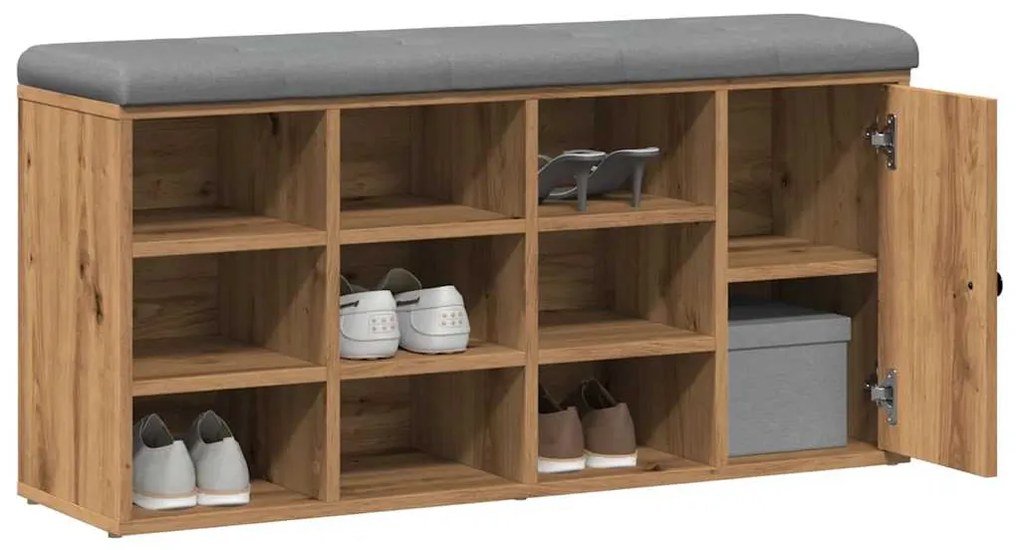 vidaXL Πάγκος παπουτσιών Artisan Oak 102x32x50 cm Κατασκευασμένο ξύλο