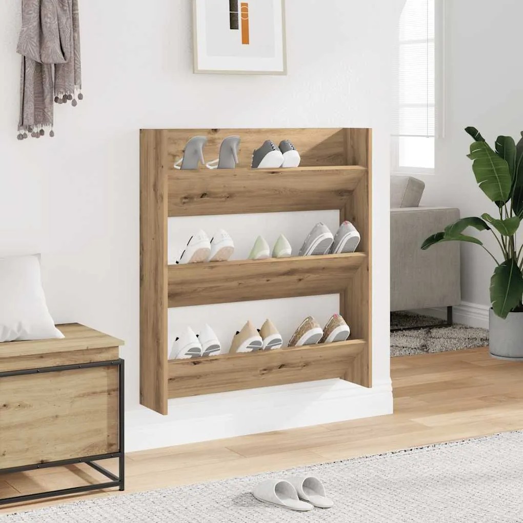 vidaXL Ντουλάπι παπουτσιών τοίχου Artisan Oak Κατασκευασμένο ξύλο