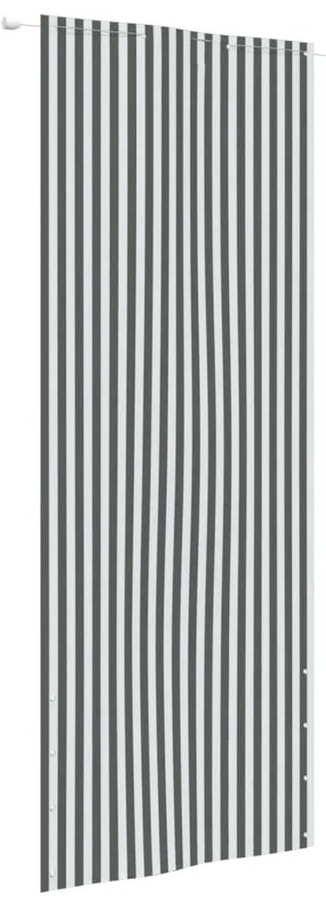 Διαχωριστικό Βεράντας Ανθρακί &amp; Λευκό 80x240 εκ. Ύφασμα Oxford - Πολύχρωμο