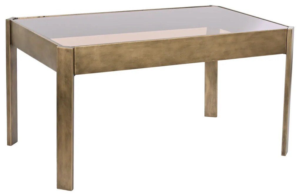 Τραπεζάκι Καφέ DKD Home Decor 102 x 62 x 53 cm Κρυστάλλινο Μέταλλο Αλουμίνιο