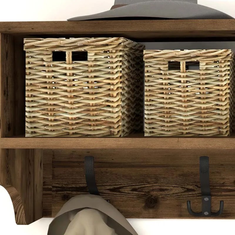 Κρεμάστρα τοίχου Ottila Megapap χρώμα καπνιστή καρυδιά 120x22x37εκ.