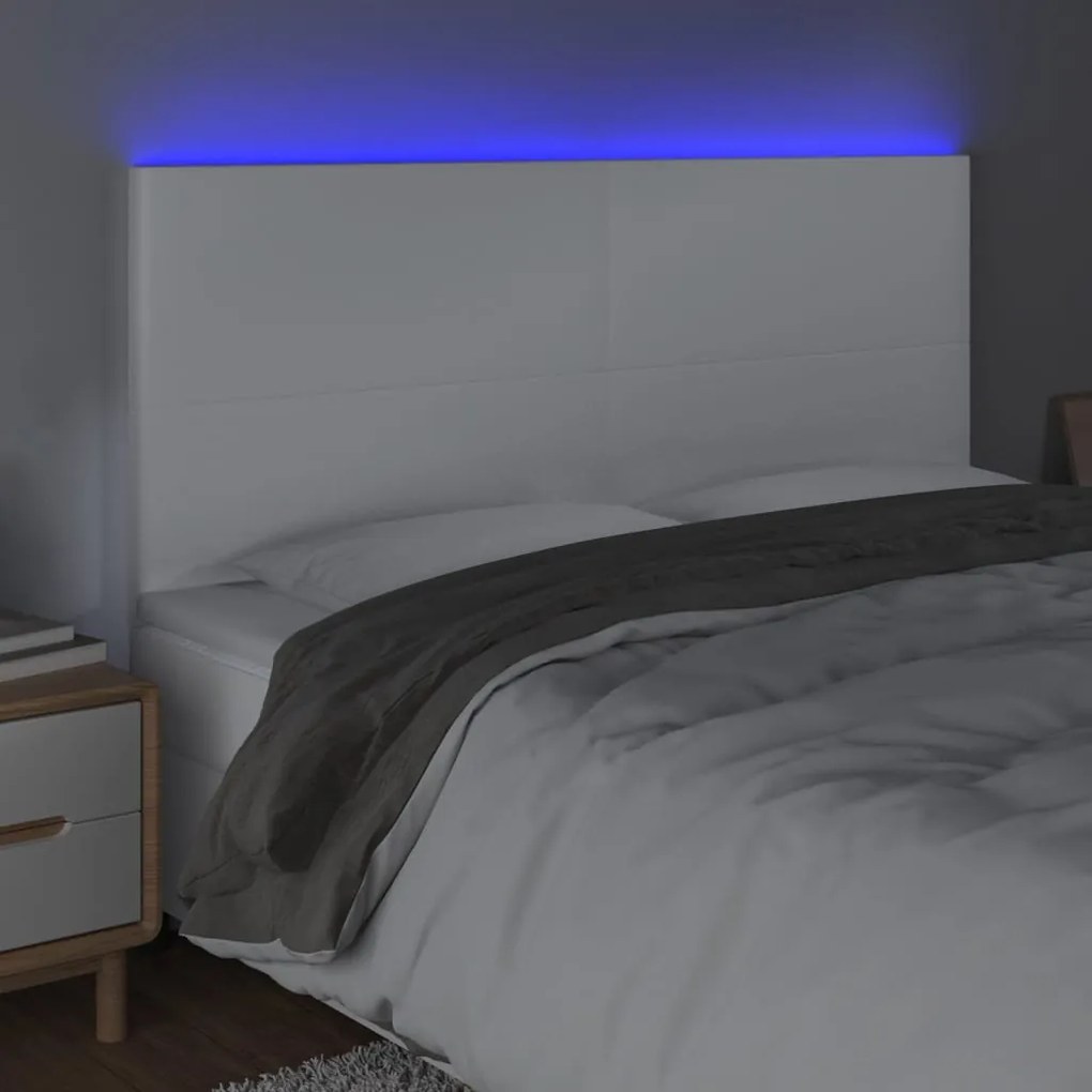 Κεφαλάρι Κρεβατιού LED Λευκό 200x5x118/128 εκ 3122253