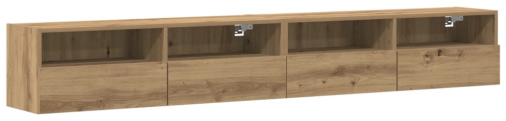 vidaXL Ντουλάπια τοίχου TV 2 τεμ Καρυδιά 100x30x30 εκ Επεξεργασμένο ξύλο