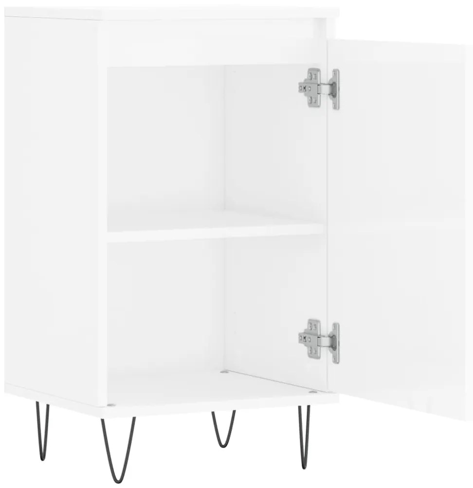 vidaXL Συρταριέρα Γυαλιστερή Λευκή 40 x 35 x 70 εκ. από Επεξεργ. Ξύλο