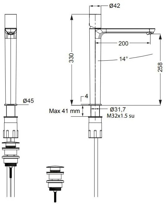 Μπαταρία νιπτήρα με βαλβίδα Clic Clac Res-pro Eurorama-Mauro
