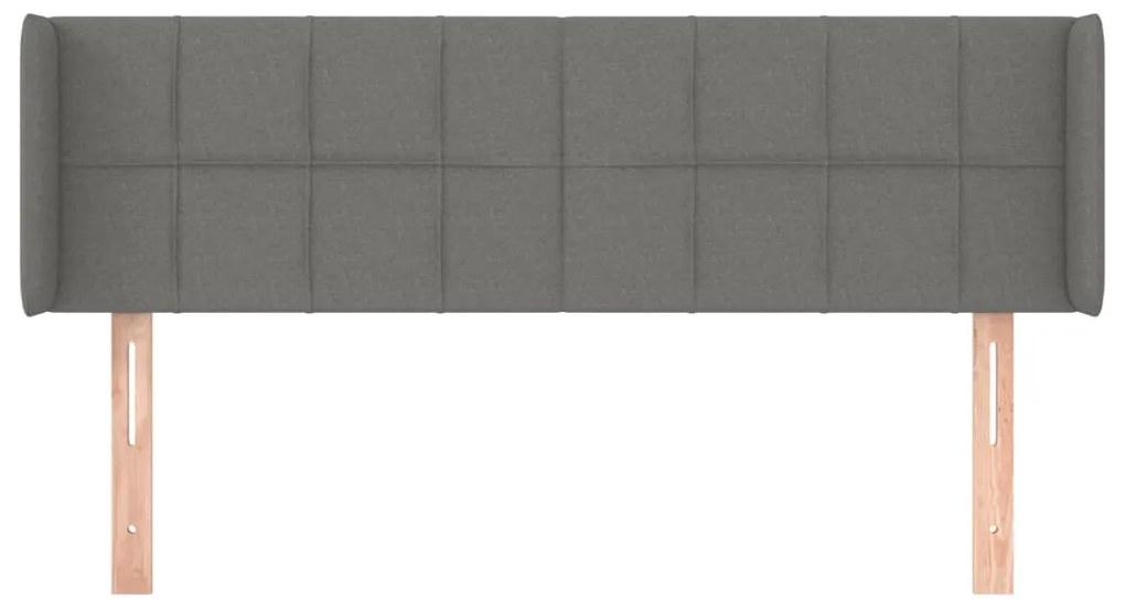 vidaXL Κεφαλάρι με Πτερύγια Σκούρο Γκρι 147x16x78/88 εκ. Υφασμάτινο