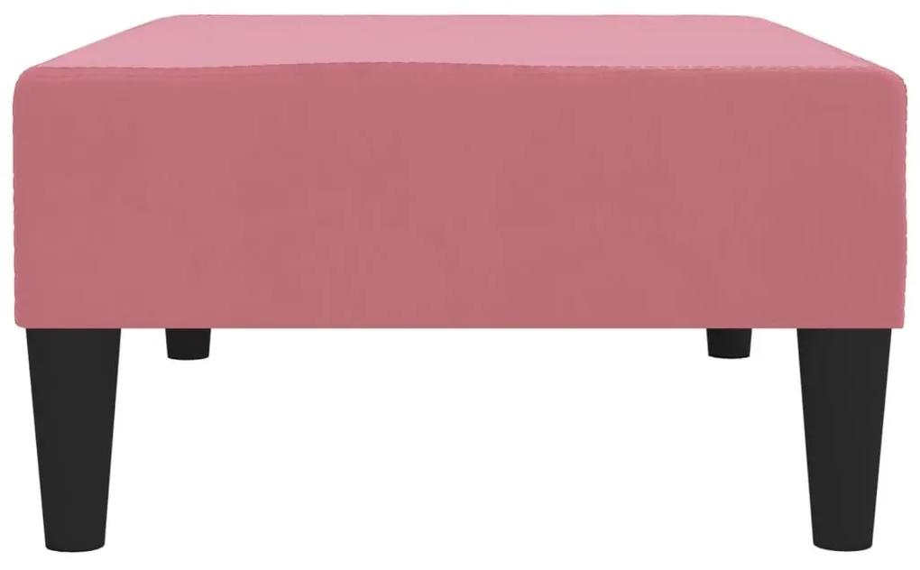 Σκαμπό/Υποπόδιο Ροζ 78 x 56 x 32 εκ. Βελούδινο - Ροζ