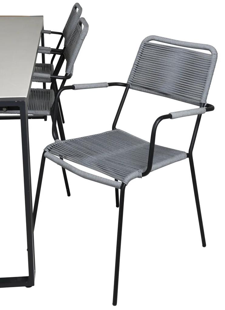 Σετ Τραπέζι και καρέκλες Dallas 3003, Spraystone, Σχοινί, Μέταλλο, Ξύλο: Ξύλο Teak | Epipla1.gr