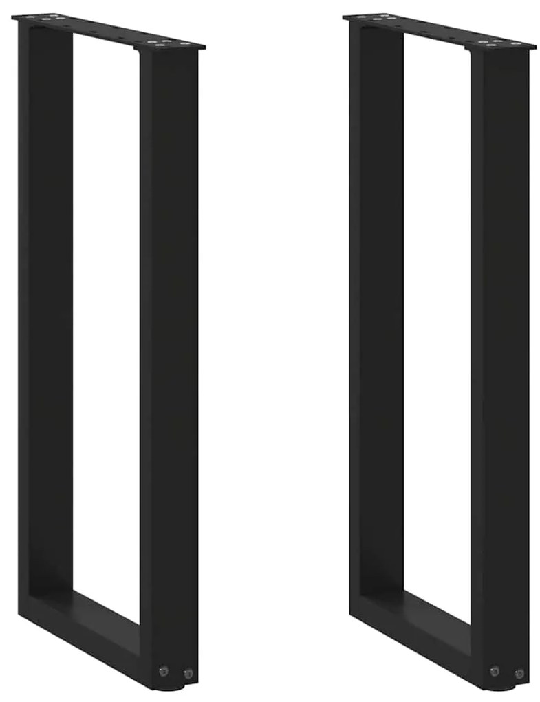 Πόδια Κονσόλας σε Σχήμα U 2 τεμ. Μαύρο 38x(72-73) εκ. Ατσάλι