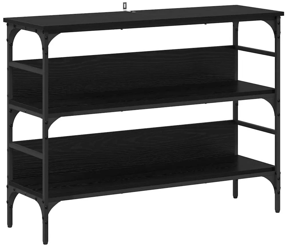 vidaXL Τραπέζι κονσόλας Μαύρη δρυς 100 x 32 x 75 εκ Επεξεργασμένο ξύλο