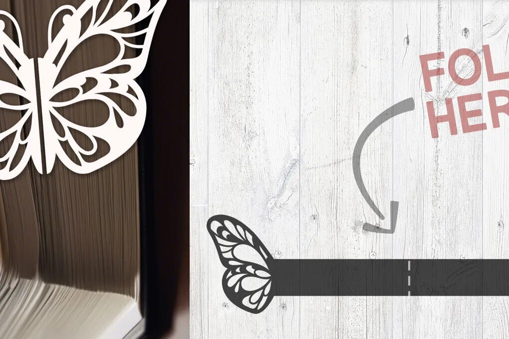 Σετ των 2 Intra απο ξύλο plywood 3mm-4mm πάχος Πρότυπο σελιδοδεικτών πεταλούδας Δίασταση 10x20 cm INTRAFABR-100319601