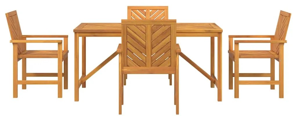 vidaXL Σέτ φαγητού για κήπο 5 pcs Καφέ Στερεό Ξύλο Ακακίας