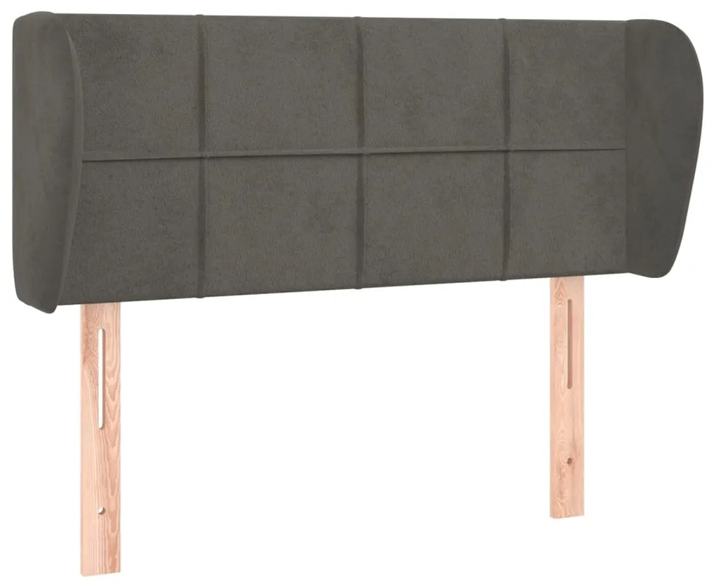 Κεφαλάρι με Πτερύγια Σκούρο Γκρι 93x23x78/88 εκ. Βελούδινο 3117181