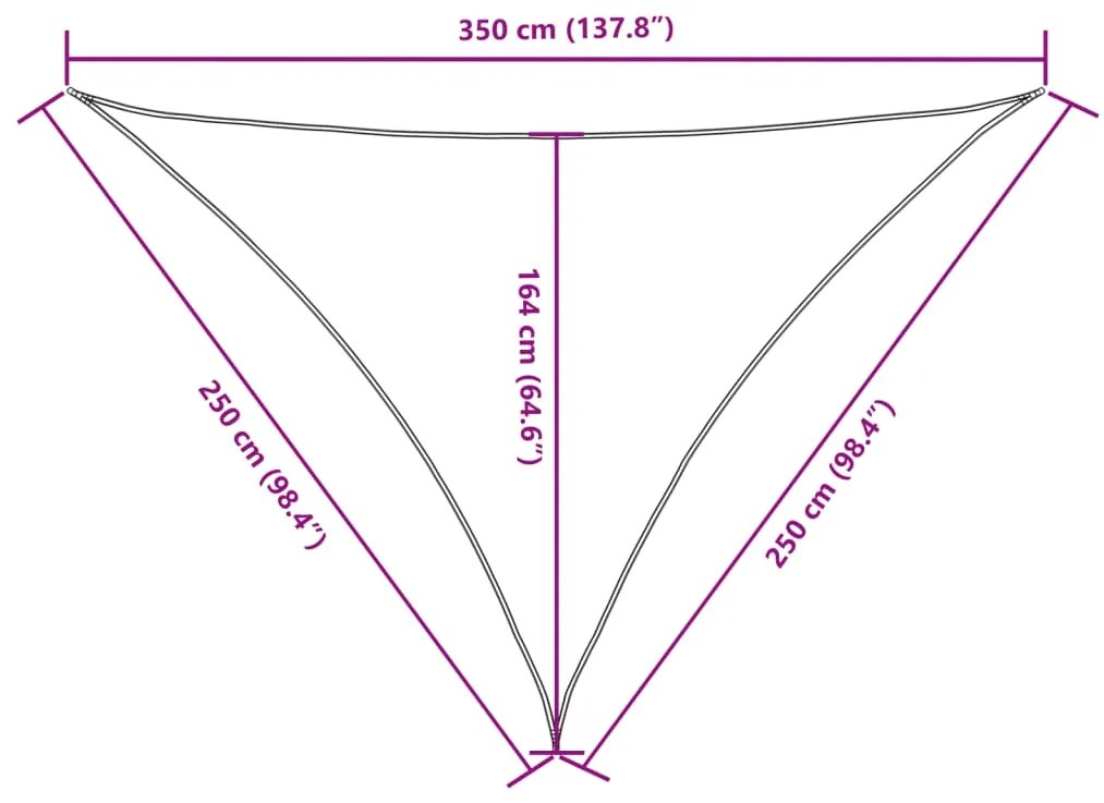 ΠΑΝΙ ΣΚΙΑΣΗΣ ΤΡΙΓΩΝΟ ΚΡΕΜ 2,5 X 2,5 X 3,5 Μ. ΑΠΟ ΎΦΑΣΜΑ OXFORD 135224