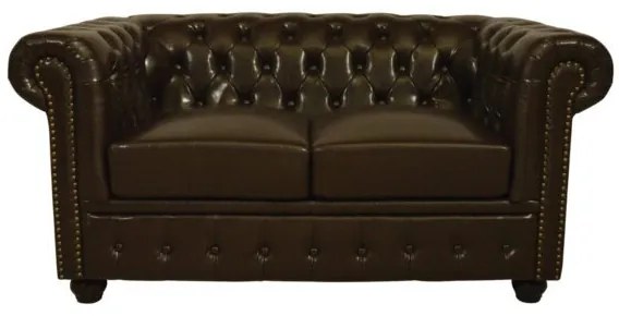 ΚΑΝΑΠΕΣ 2ΘΕΣΙΟΣ T.CHESTERFIELD HM3010.01 ΤΕΧΝΟΔΕΡΜΑ ΣΚΟΥΡΟ ΚΑΦΕ 155x90x73 εκ.