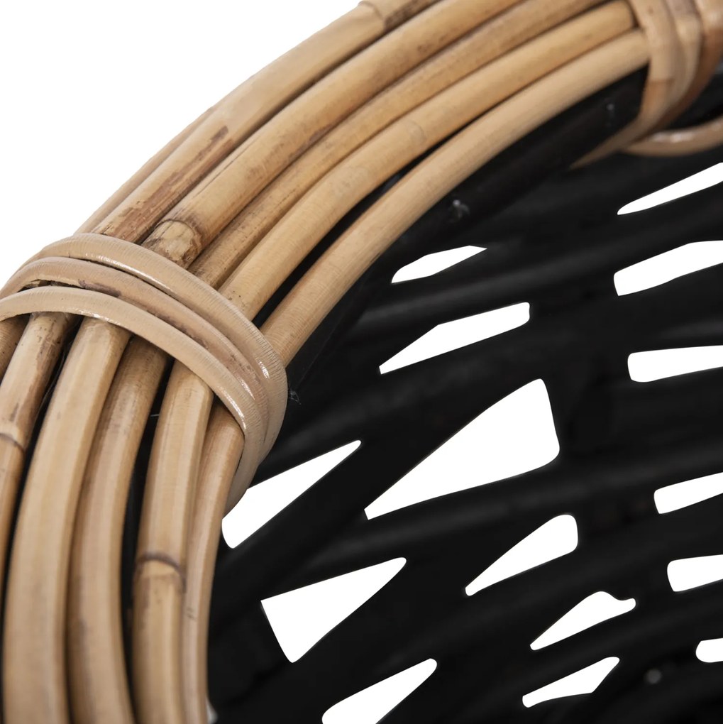ΚΑΛΑΘΙ ΔΑΠΕΔΟΥ POTTS HM4378 ΜΑΥΡO&amp;ΦΥΣΙΚΟ ΧΡΩΜΑ- CL RATTAN Φ62x36Yεκ.