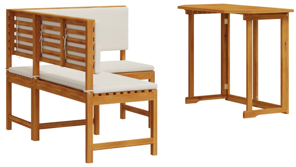 vidaXL Σετ Παγκάκι Κήπου 2 pcs Καφέ Μασίφ ξύλο ακακίας