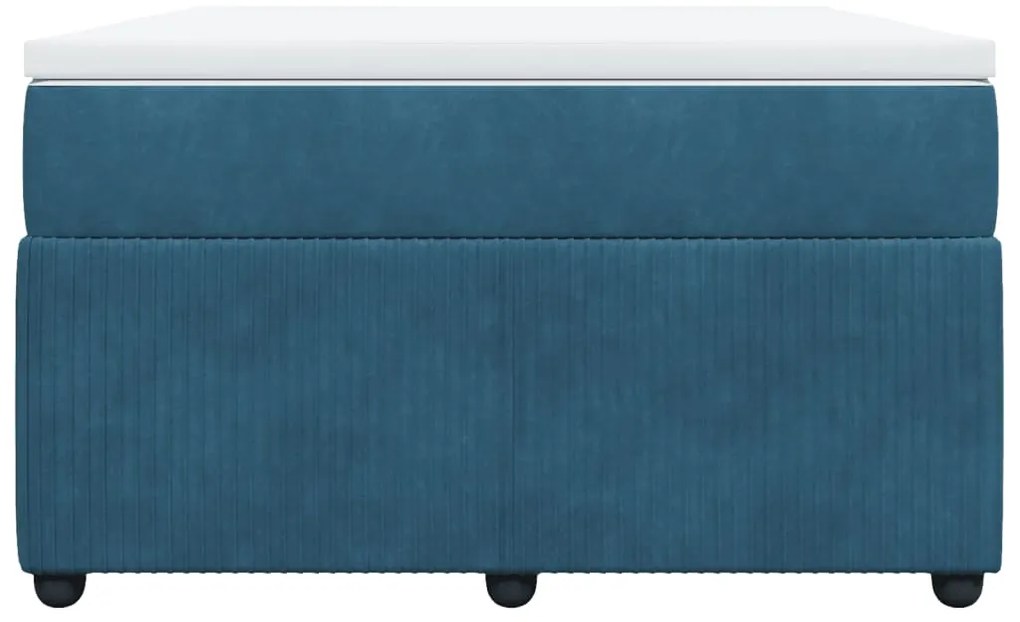 vidaXL Κρεβάτι Boxspring με Στρώμα Σκούρο Μπλε 120x200 εκ. Βελούδινο