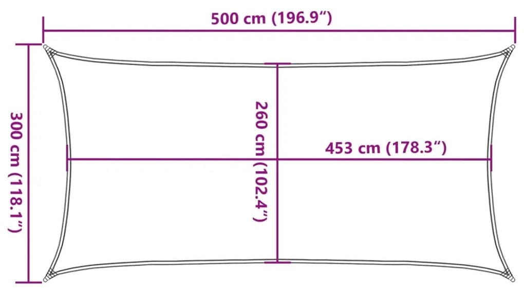 Σκίαστρο Ιστιοπλοΐας Αν. Γκρι 5x3 μ. 100% Πολυεστέρας Oxford - Γκρι