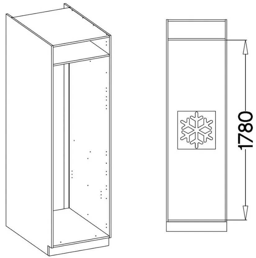 Επιδαπέδιο ντουλάπι ψυγείου Artista 60 LO 210 2F-Leuko