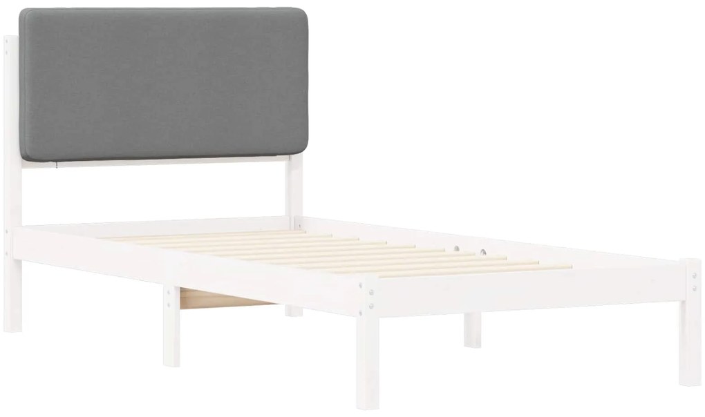 vidaXL Σκελετός Κρεβατιού με Επενδεδυμένο Κεφαλάρι Ανοιχτό γκρι