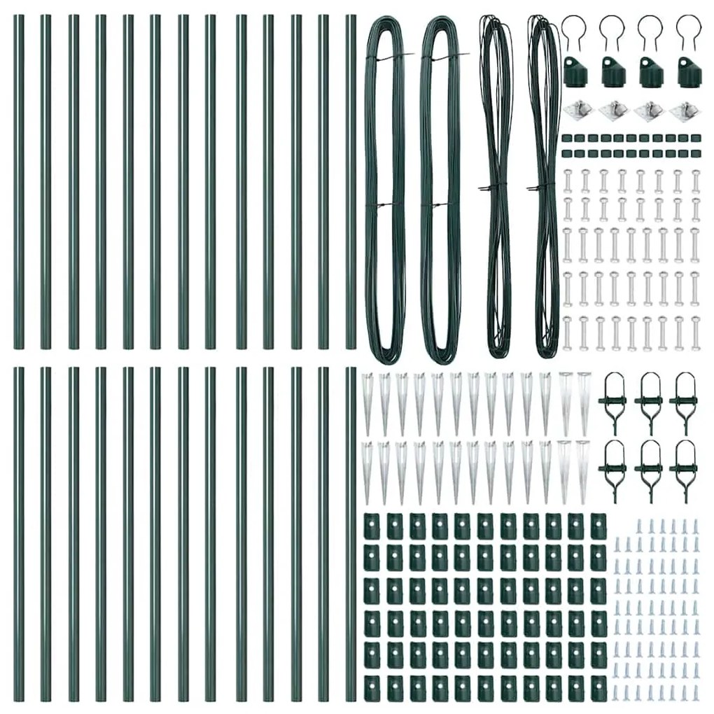 vidaXL Στύλος Περιφράξεων 26 pcs Ασημί 3.2 x 3.2 x 60 εκ Ατσάλι
