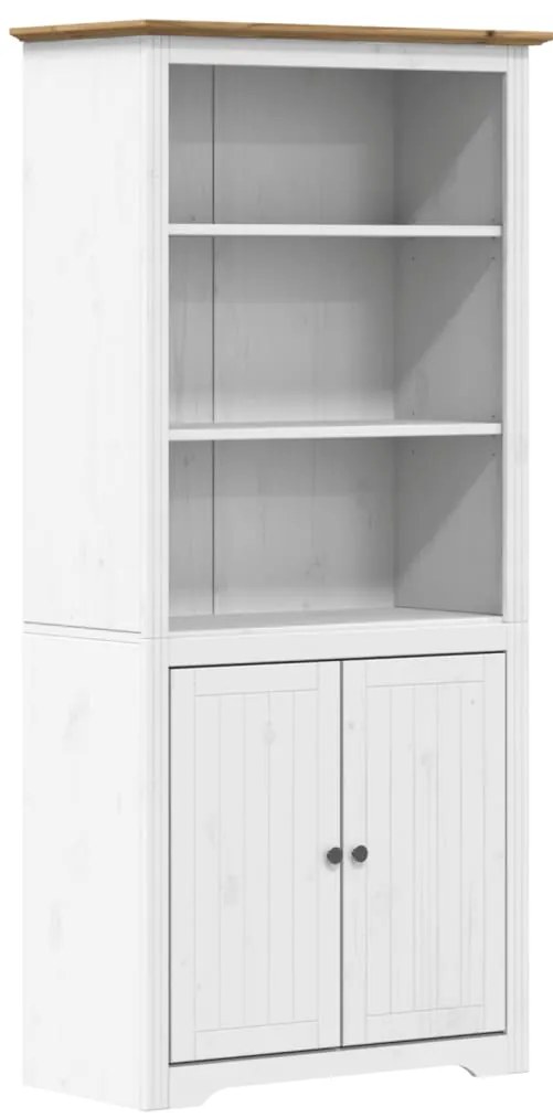 vidaXL Βιβλιοθήκη BODO Λευκή/Καφέ 82x40x173 εκ. από Μασίφ Ξύλο Πεύκου