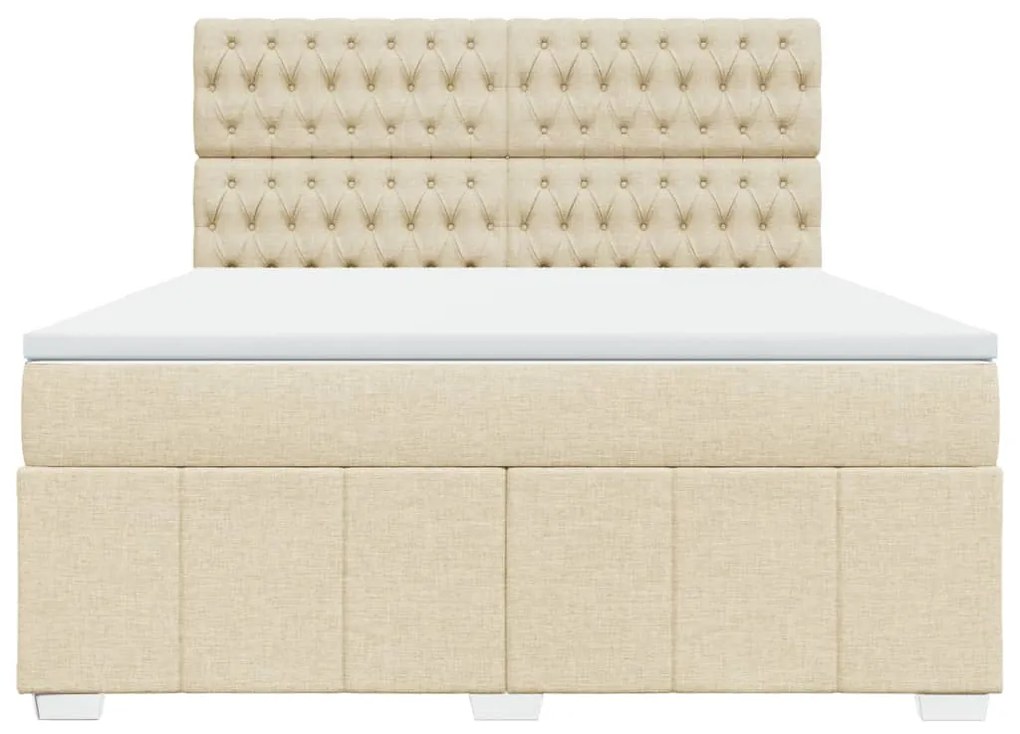 ΚΡΕΒΑΤΙ BOXSPRING ΜΕ ΣΤΡΩΜΑ ΚΡΕΜ 180X200 ΕΚ. ΥΦΑΣΜΑΤΙΝΟ 3294059