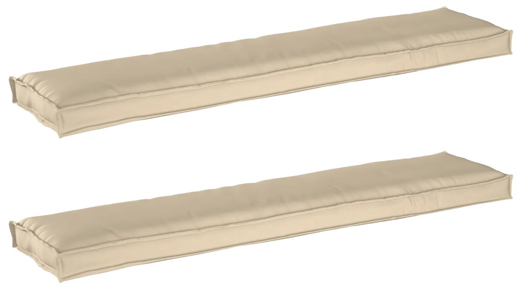 vidaXL Μαξιλάρια Παλέτας για Πάγκο 2 τμχ Μπεζ 180x40x8 εκ Ύφασμα Oxford