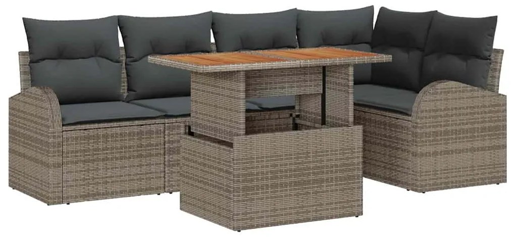 vidaXL Σετ Καναπέ Κήπου με μαξιλάρι 6 pcs Γκρι 100 x 55 x 73 εκ