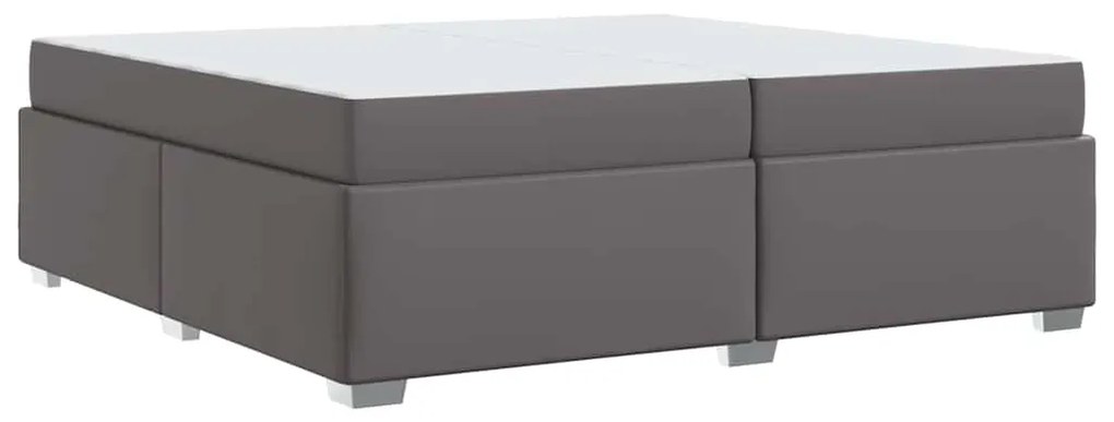 vidaXL Σκελετός Κρεβατιού Γκρι 200 x 200 cm Τεχνητό δέρμα