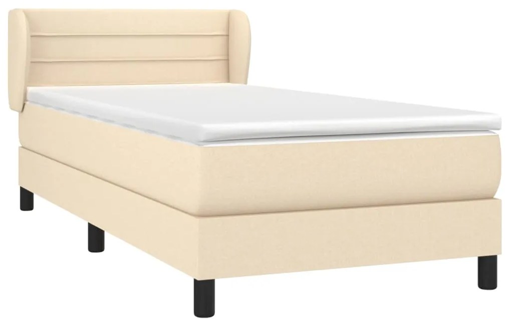 Κρεβάτι Boxspring με Στρώμα Κρεμ 90x200 εκ.Υφασμάτινο 3126298