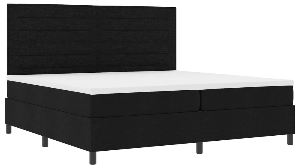 vidaXL Κρεβάτι με ελατήρια με στρώμα Μαύρο 200 x 200 cm ύφασμα