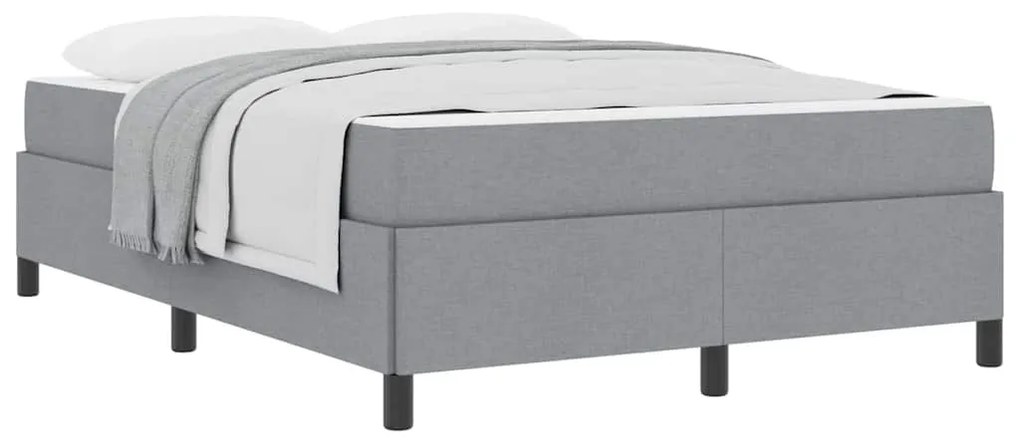 vidaXL Κρεβάτι με ελατήρια Ανοιχτό γκρι, Μαύρο 160 x 200 cm