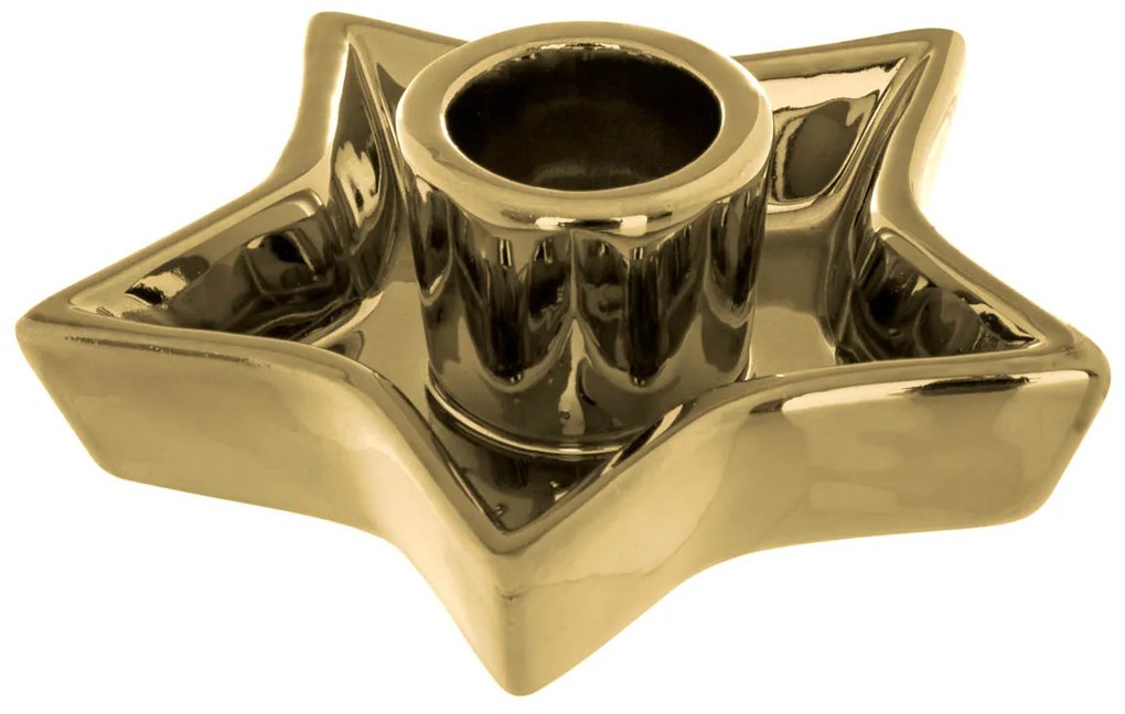 Χριστουγεννιάτικο Κηροπήγιο (Φ10.5x3.5) A-S Star Gold 152357C