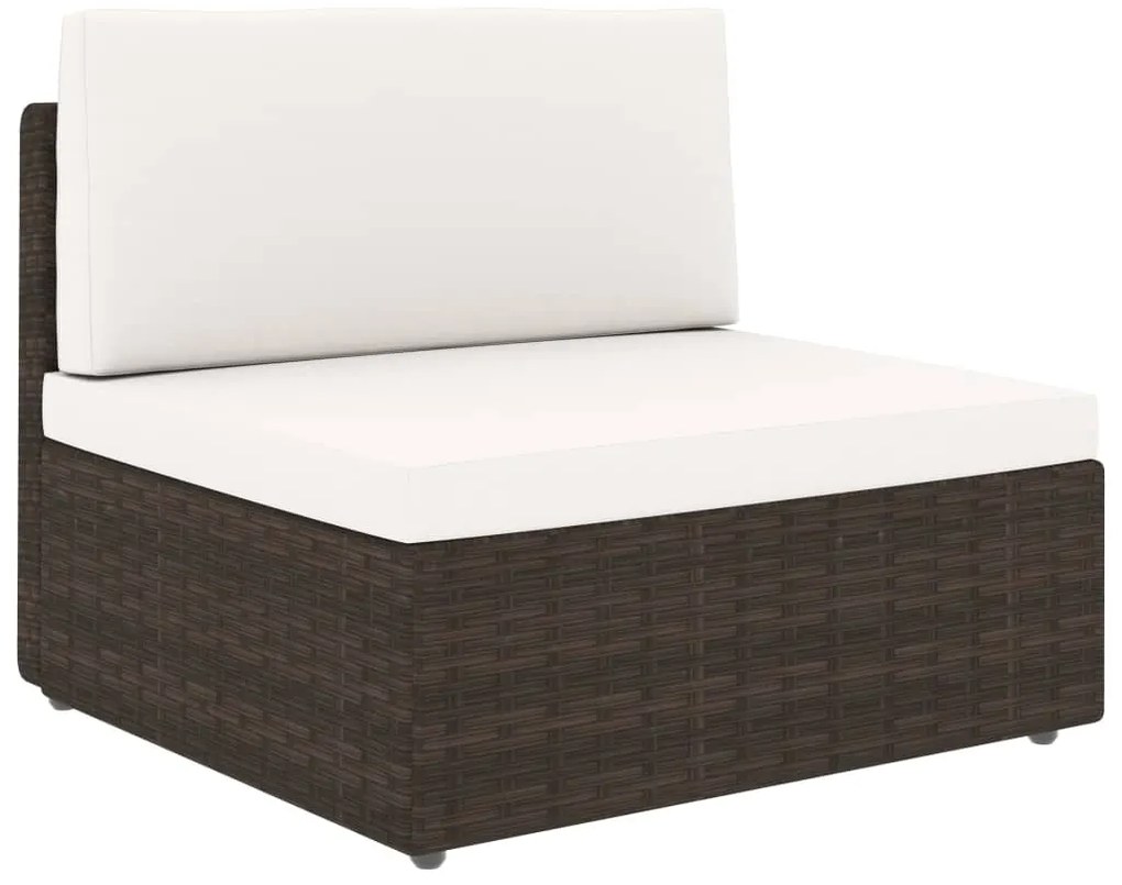 vidaXL Σαλόνι Κήπου 5 Τεμαχίων Καφέ από Συνθετικό Ρατάν με Μαξιλάρια