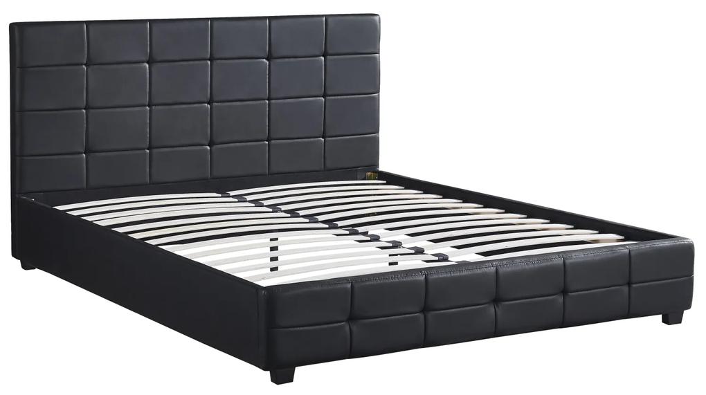 Κρεβάτι ABELIA Μαύρο PU (Στρώμα 160x200cm)