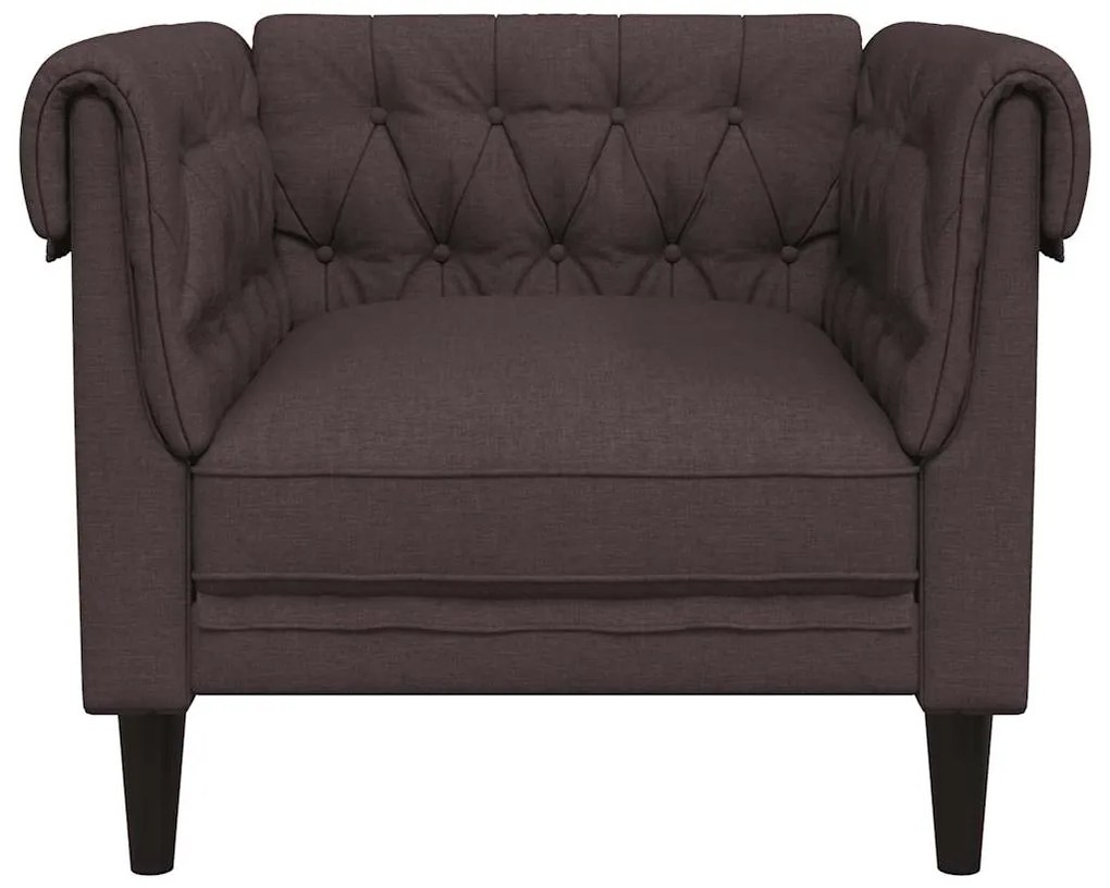 vidaXL Πολυθρόνα Chesterfield Σκούρο Καφέ Υφασμάτινη
