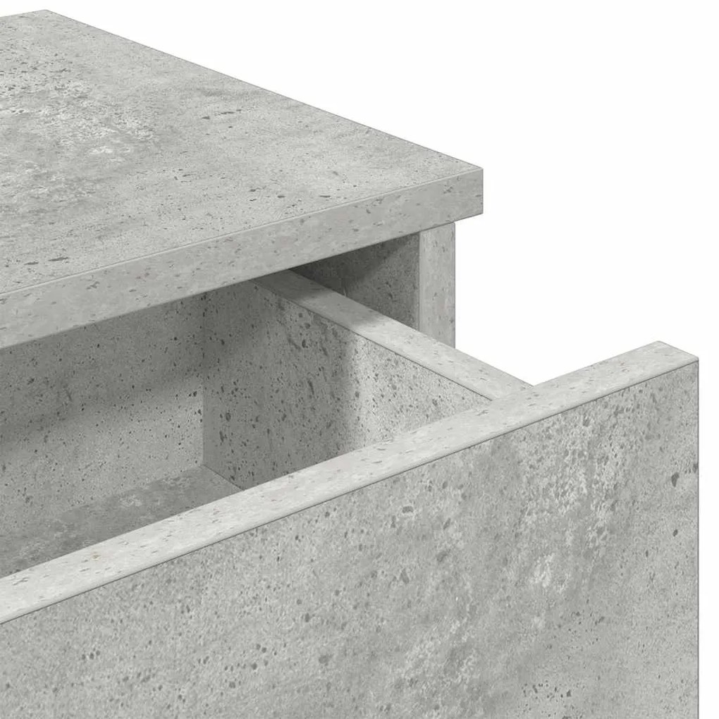 Ράφι τοίχου με συρτάρια Γκρι μπετόν 100x37,5x19 cm Ξύλο μηχανής - Γκρι