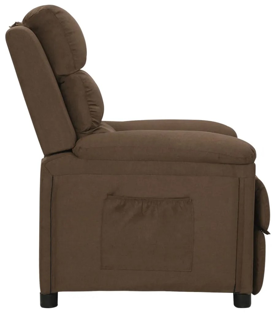 vidaXL Πολυθρόνα Ανακλινόμενη Καφέ Υφασμάτινη