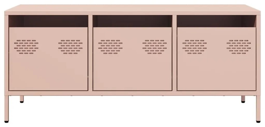 Έπιπλο Τηλεόρασης Ροζ 101,5x39x43,5 εκ. Ατσάλι Ψυχρής Έλασης - Ροζ