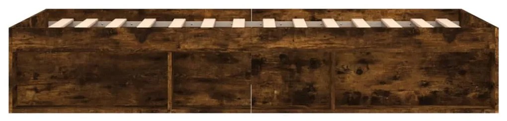 vidaXL Πλαίσιο Κρεβατιού Καπνιστή Δρυς 100x200 εκ.