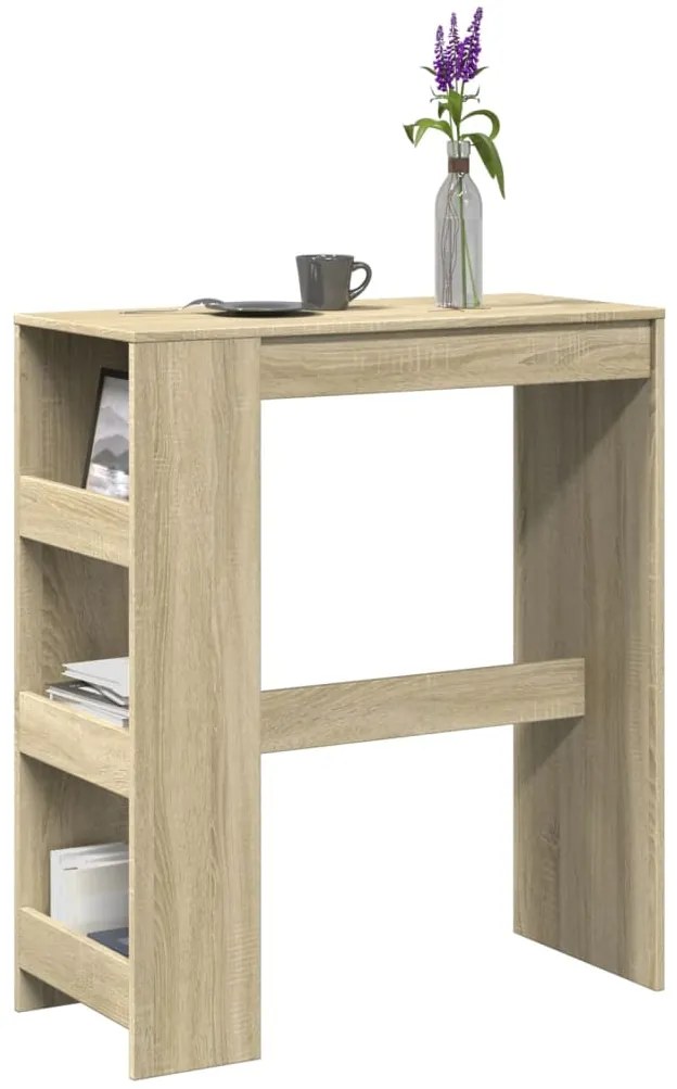 vidaXL Τραπέζι Μπαρ με Ράγες Sonoma Δρυς 90x40x103,5 εκ Επεξεργ. Ξύλο