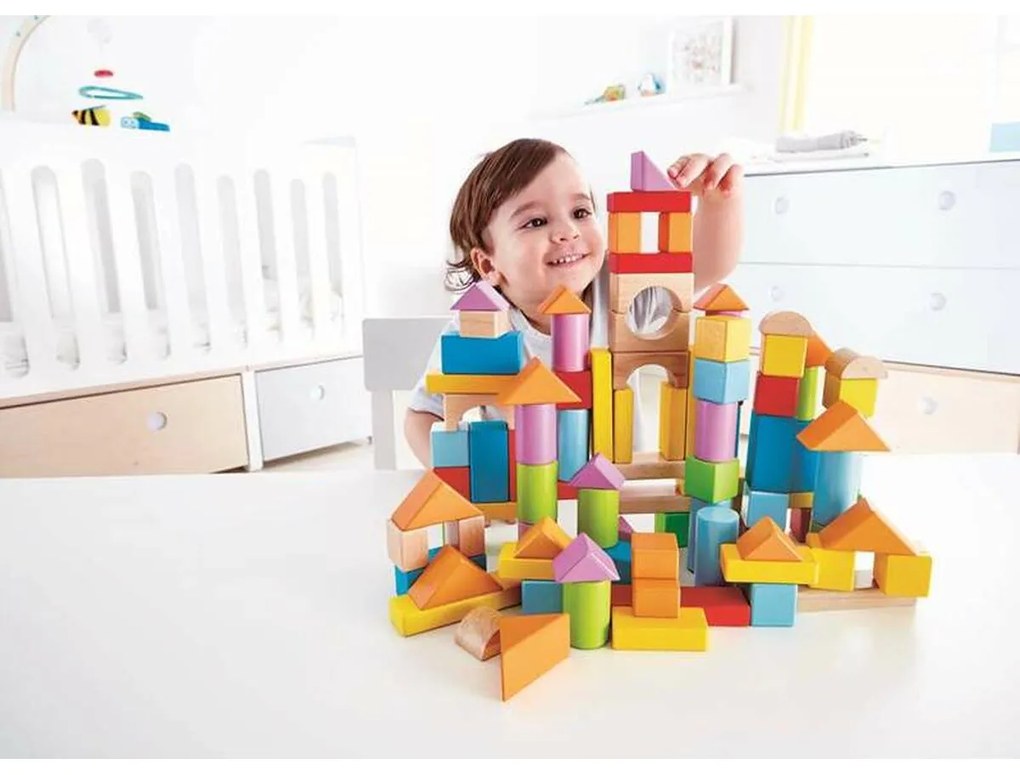 Παιχνίδι Kατασκευή με Τουβλάκια Hape 101 Τεμάχια 27 x 22 x 13 cm